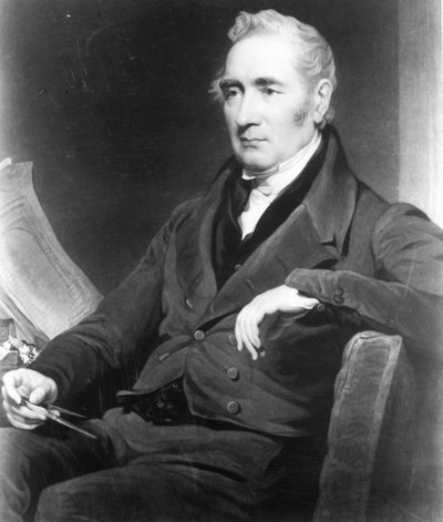George Stephenson, grawerowane przez Charlesa Turnera, 1838 (mezzotinta) autorstwa Henry Perronet Briggs