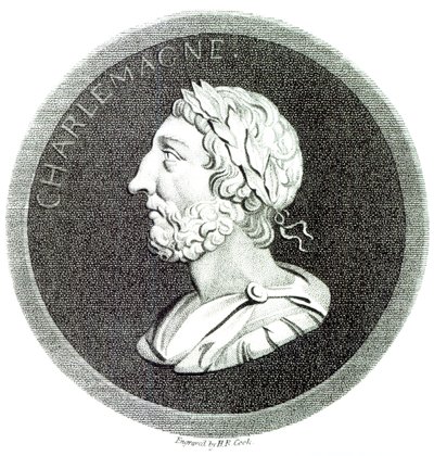 Portret Karola Wielkiego, z „Historii schyłku i upadku Cesarstwa Rzymskiego”, tom 4, strona 121, autorstwa Edwarda Gibbona, 1808 autorstwa Henry R. Cook