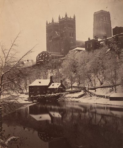 Katedra w Durham zimą, ok. 1857 (zdjęcie) autorstwa Henry Reverend Holden