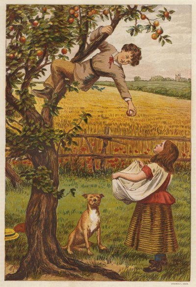 Zbieranie jabłek (kolor lito) autorstwa Henry Robert Robertson
