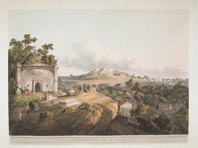 Widok na fort Monghyr. autorstwa Henry Salt