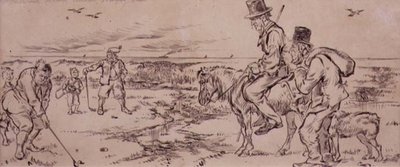 Trudny Putt, ilustracja z magazynu „Graphic”, wyd. C. 1870 (lito) autorstwa Henry Sandercock