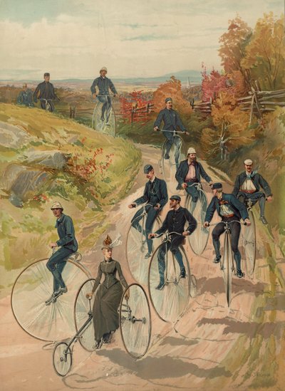 Kolarstwo, ok.1887 autorstwa Henry Sandham