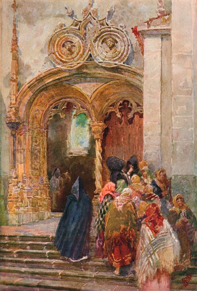Południowe drzwi kościoła Matriz, Ponta Delgada, c1899 autorstwa Henry Sandham