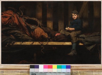 Pora na kolację – Ambrose Rouffignac w lofcie żaglowym, 1883 autorstwa Henry Scott Tuke