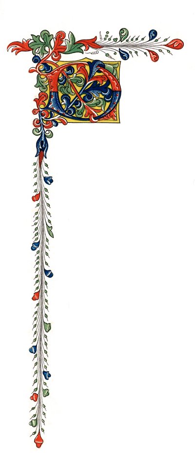 Pierwsza litera D, c1445, 1843. autorstwa Henry Shaw