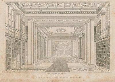 Wnętrze Biblioteki Królewskiej, Muzeum Brytyjskie autorstwa Henry Shaw