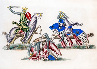 Walczący rycerze, ok. 1260, 1843 r. autorstwa Henry Shaw
