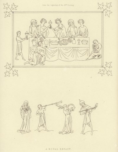 Poczęstunek królewski, początek XIV w. autorstwa Henry Shaw