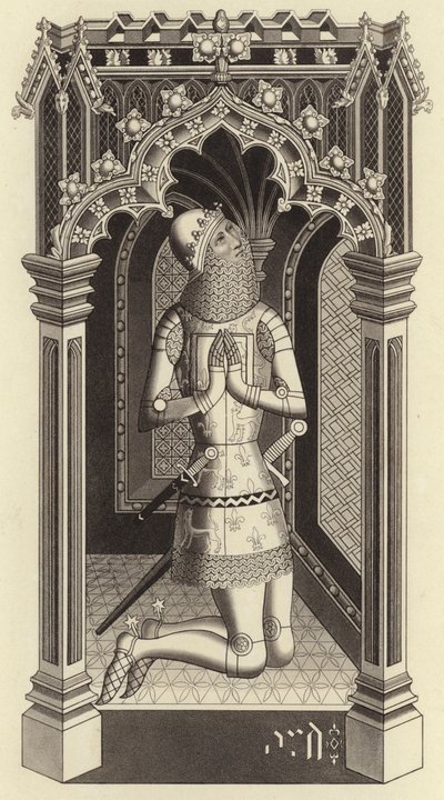 Czarny Książę, około 1355, z kaplicy św Szczepana w Westminster autorstwa Henry Shaw