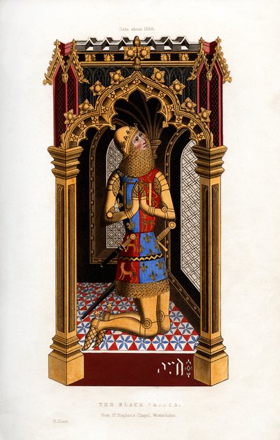 Czarny Książę, c1355, 1843. autorstwa Henry Shaw