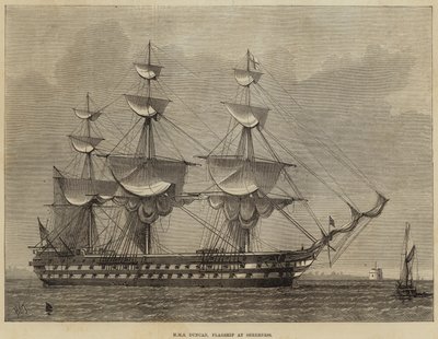 HMS Duncan, okręt flagowy w Sheerness autorstwa Henry Spernon Tozer