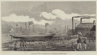 Wprowadzenie HMS Tourmaline w Middlesborough-on-Tees autorstwa Henry Spernon Tozer