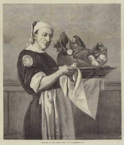 Wprowadzanie głowy dzika autorstwa Henry Stacey Marks