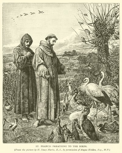Św. Franciszek głoszący kazanie ptakom autorstwa Henry Stacey Marks