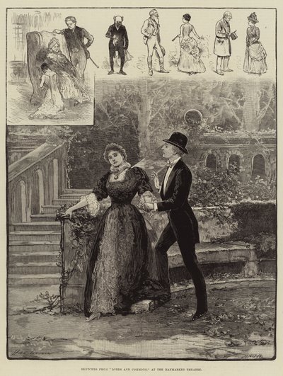 Szkice z Lords and Commons, w teatrze Haymarket autorstwa Henry Stephen Ludlow
