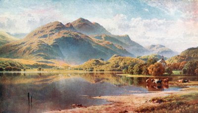Loch Achray, Trossachs, Perthshire (kolorowa litografia) autorstwa Henry Sutton Palmer