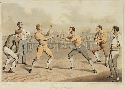 Walka o nagrodę, rytowana przez J. Clarka, opublikowana w 1820 r. (akwatinta) autorstwa Henry Thomas (after) Alken