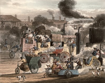 Widok na Whitechapel Road, z „Postępu Steam, 1828” autorstwa Henry Thomas Alken