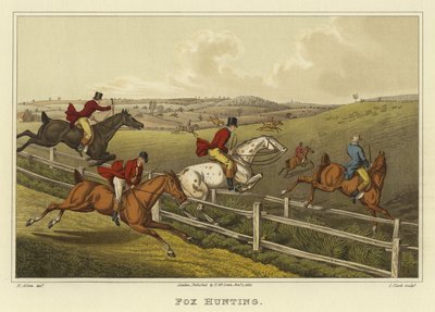 Polowanie na lisy (chromolitho) autorstwa Henry Thomas Alken