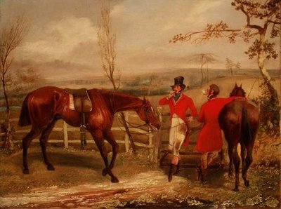 Panowie palący przy płocie autorstwa Henry Thomas Alken