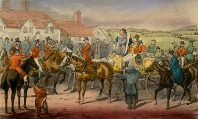 Pan Jorrocks deklaruje swoją niezdolność do zapisania się do Surrey Stag-hounds, 1838 autorstwa Henry Thomas Alken