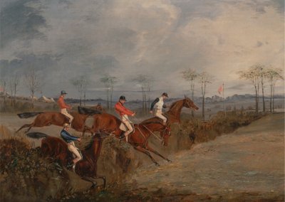Sceny z pościgu z przeszkodami: kolejny żywopłot autorstwa Henry Thomas Alken