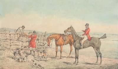 Śmierć: lis wciągnięty na płot autorstwa Henry Thomas Alken