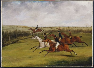 Grand Leicestershire Steeplechase, 12 marca 1829: The Field Becomes Select autorstwa Henry Thomas Alken