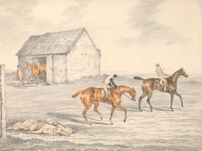 Wyścig St. Leger w Doncaster: Przygotowania do startu autorstwa Henry Thomas Alken