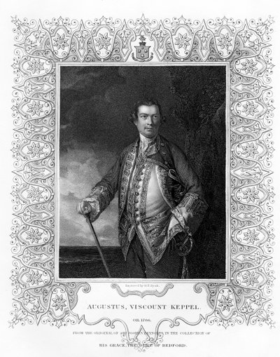 Augustus Keppel, wicehrabia Keppel, 1725-1786, XIX wiek. autorstwa Henry Thomas Ryall