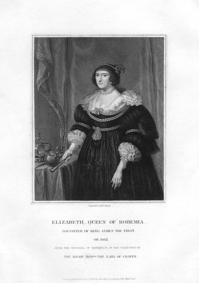Elżbieta, elektorka palatyn i królowa Czech, 1834. autorstwa Henry Thomas Ryall