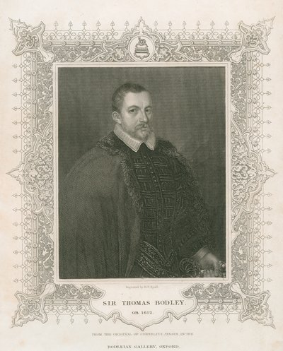 Portret Sir Thomasa Bodleya (1545-1613) (rycina) autorstwa Henry Thomas Ryall