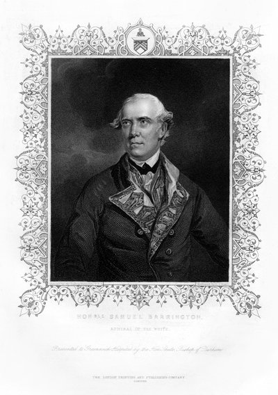Samuel Barrington, admirał brytyjski, XIX wiek. autorstwa Henry Thomas Ryall