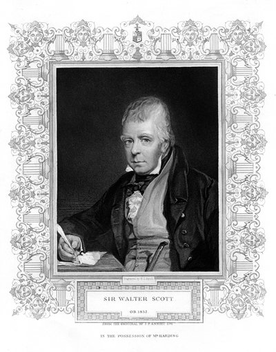 Sir Walter Scott, 1. baronet, płodny szkocki powieściopisarz historyczny i poeta, XIX wiek autorstwa Henry Thomas Ryall