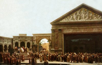 Zawodnicy na scenie w Oberammergau Passion Play, 1922. autorstwa Henry Traut