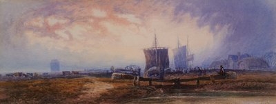 Scena kanałowa z zamkami autorstwa Henry Ward