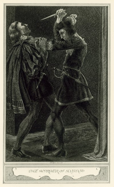 Księżna Malfi Johna Webstera: Morderstwo Antonio (lito) autorstwa Henry Weston Keen