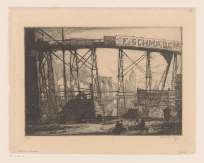 Widok na Nowy Jork z warsztatu autorstwa Henry Wilfrid Deville (signed by artist)