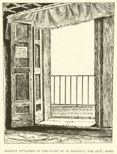 Balkon dołączony do gabinetu św. Ignacego Gesu, Rzym (rycina) autorstwa Henry William Brewer