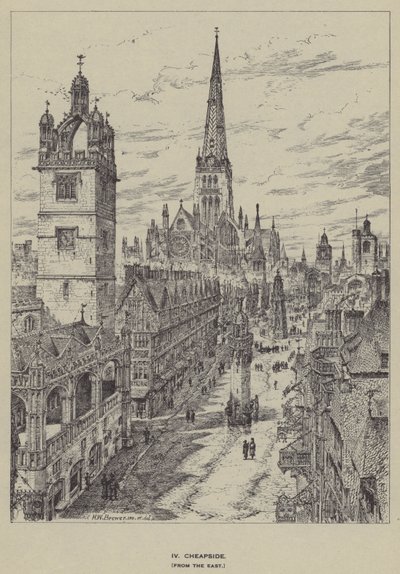 Cheapside, ze Wschodu autorstwa Henry William Brewer