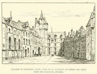 Kolegium Montaigu, Paryż, czasy św. Ignacego, w którym święty odbył studia klasyczne (grafika) autorstwa Henry William Brewer
