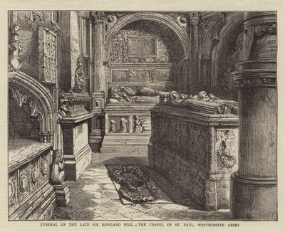 Pogrzeb zmarłego Sir Rowlanda Hilla, Kaplica św. Pawła, Opactwo Westminsterskie autorstwa Henry William Brewer