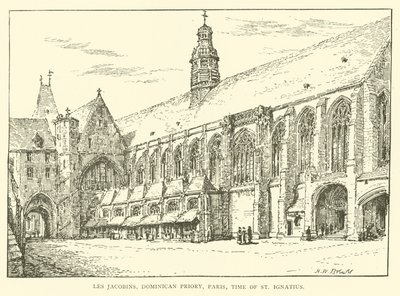 Les Jakobinów, Klasztor Dominikanów, Paryż, czasy św. Ignacego (rycina) autorstwa Henry William Brewer