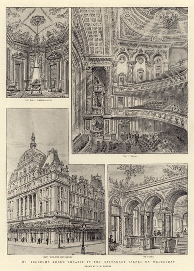 W środę otwarto teatr Mr Beerbohm Tree na Haymarket autorstwa Henry William Brewer