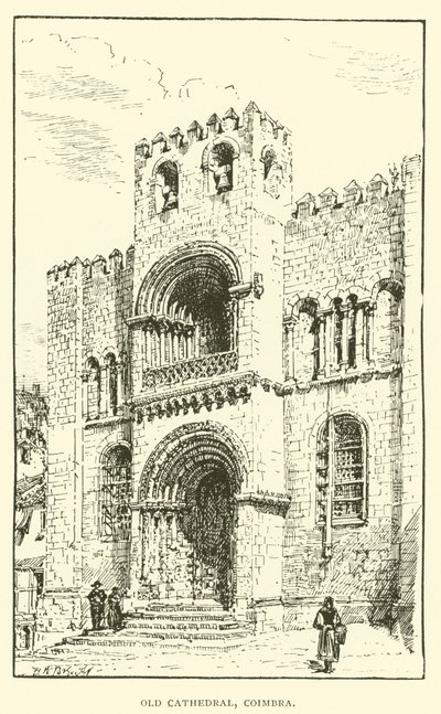 Stara Katedra, Coimbra (rycina) autorstwa Henry William Brewer