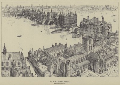Stary Most Londyński, od południa autorstwa Henry William Brewer