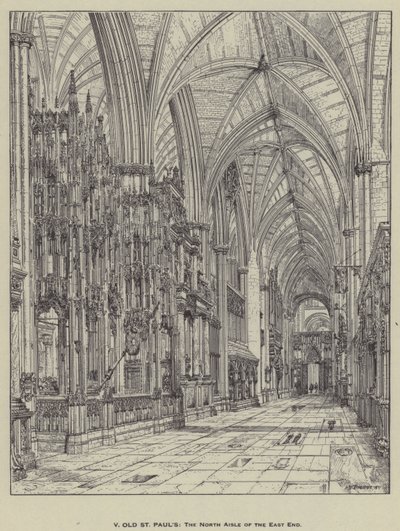 Old St Pauls, północna nawa East End autorstwa Henry William Brewer