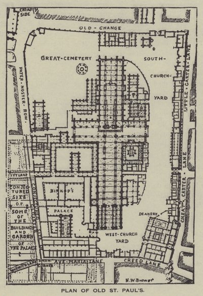 Plan starego św. Pawła autorstwa Henry William Brewer