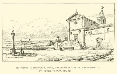 St Pietro in Montorio, Rzym, tradycyjne miejsce męczeństwa św. Piotra (rycina) autorstwa Henry William Brewer